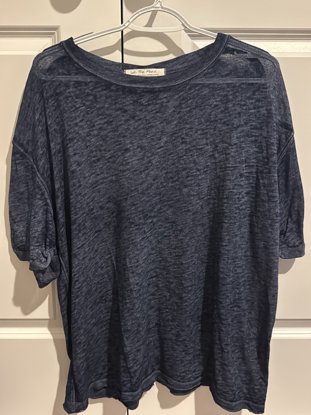 We The Free Navy Boxy Short Sleeve Tee